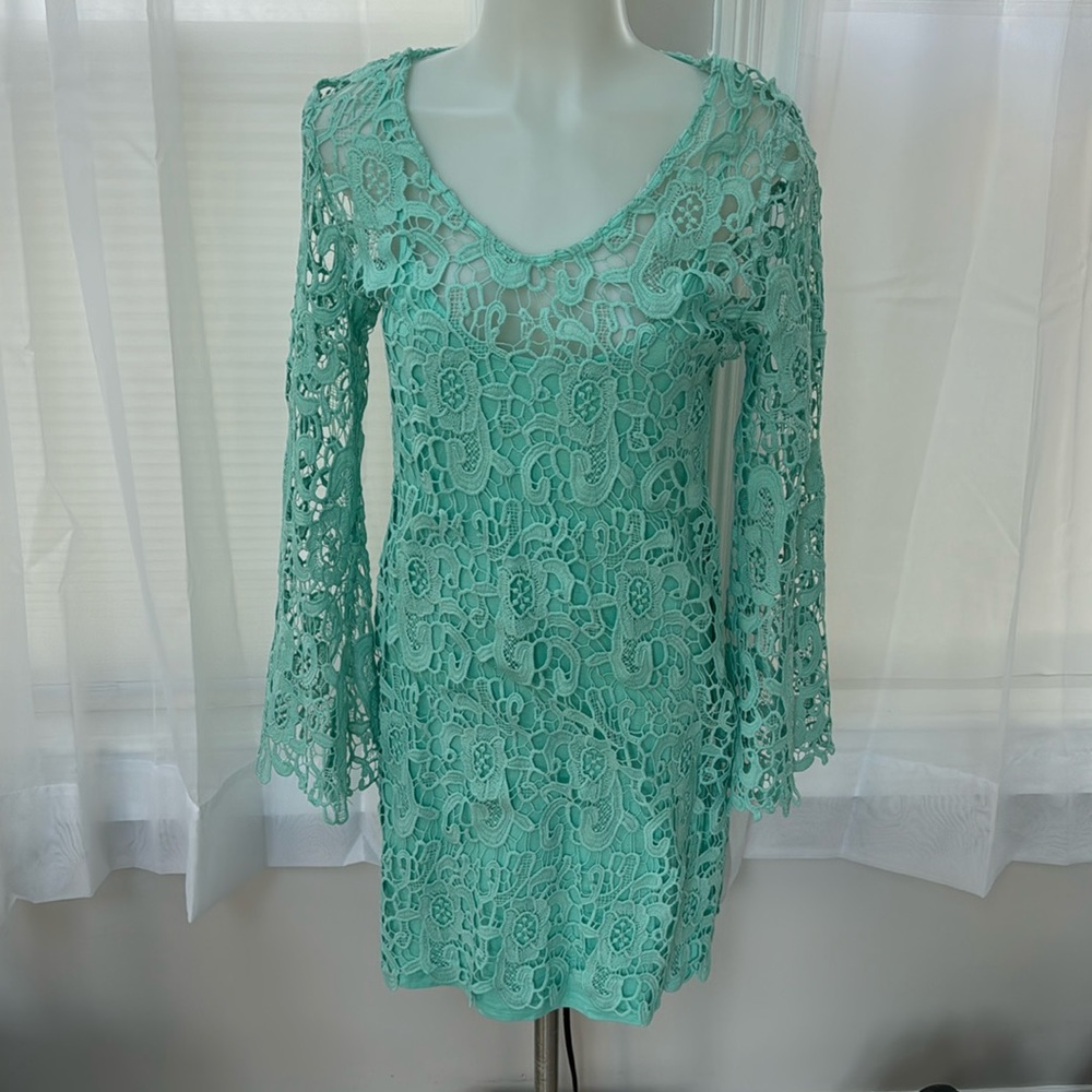 BOSTON PROPER‎ $149 LIGHT BLUE EMBROIDERED LINED COCKTAIL DRESS SIZE 2